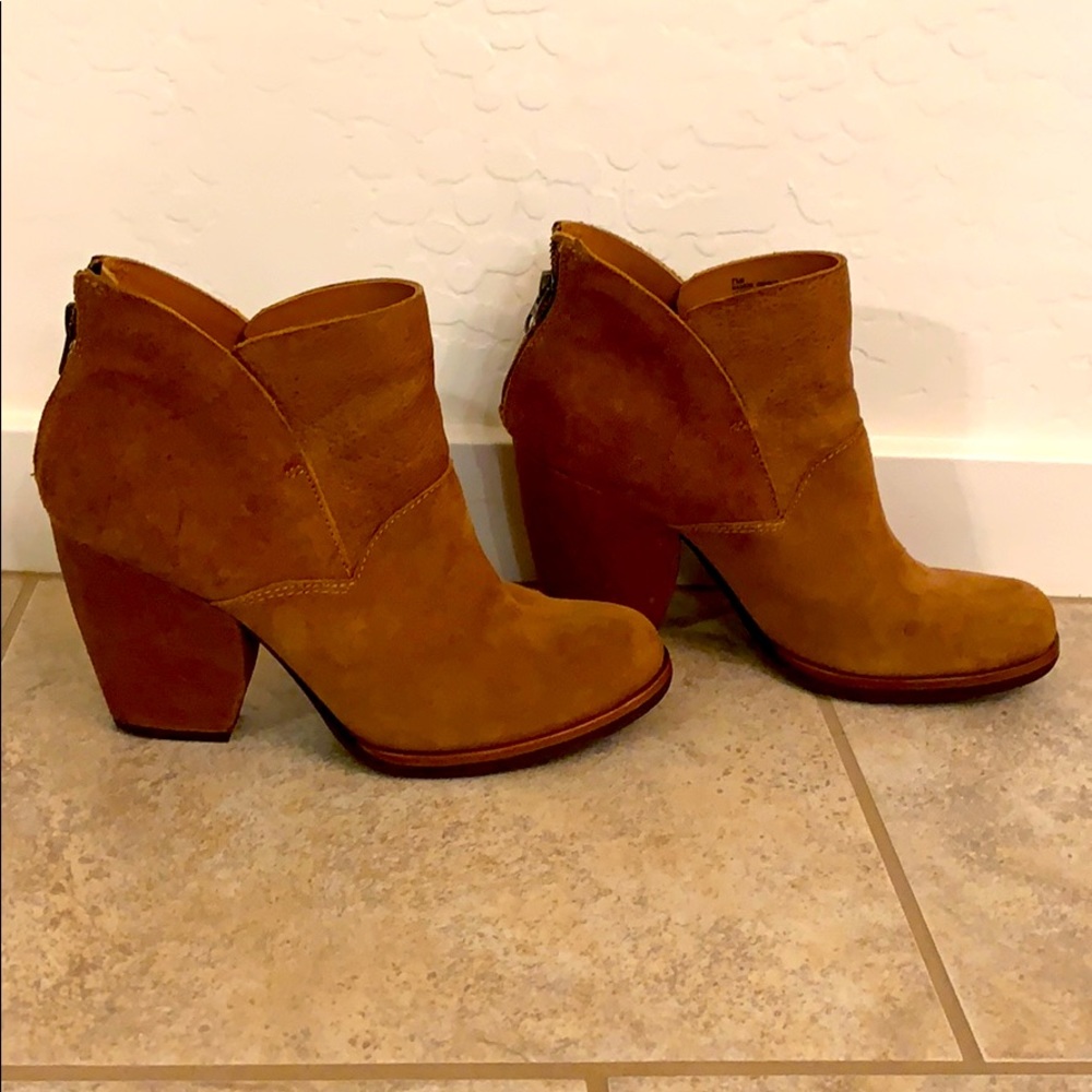 Kork Ease Chestnut Suede and Leather Booties